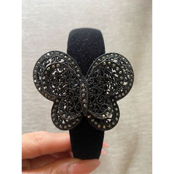 handmade Accessories - Butterfly rhinestone velvet headband